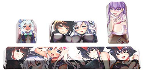 shorecofei 4 Stück japanische Anime PBT Space Keycaps Ahegao 6.25U ESC Leertastenkappen Tastatur