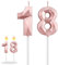 Winkwinky 18. Geburtstag Kerzen Kuchen, Rosa Geburtstagskerzen 18 Nummer Kerze, Geburtstagstorte Kerzen Zahlen Topper Dekoration für Hochzeit Jahrestag Feier Lieferungen(Rosa)