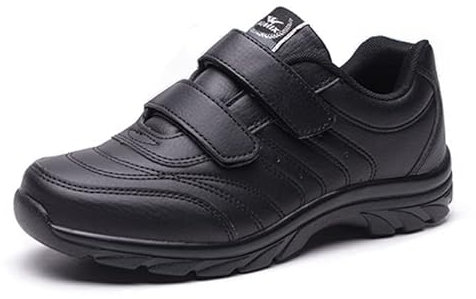 JOMIX Scarpe con Strappo Uomo Comode Ginnastica Tennis Camminata Passeggio Sneakers Senza Lacci U210 (Nero, 41)
