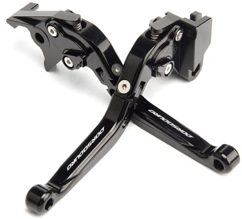 ESPEEDMTC Für Aprilia Dorsoduro 750 900 Modifizierte CNC Aluminiumlegierung Länge Einstellbare Faltbare Bremskupplung Hebel Zubehör (Schwarz)