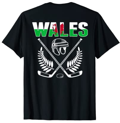 Palos de hockey sobre hielo de Gales para fanáticos del hockey sobre hielo Jersey con bandera galesa Camiseta