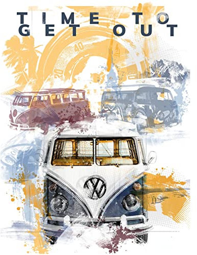 Volkswagen 7E9087799 Kunstdruck T1 Bulli Motiv 60x80cm Bild Poster Heritage