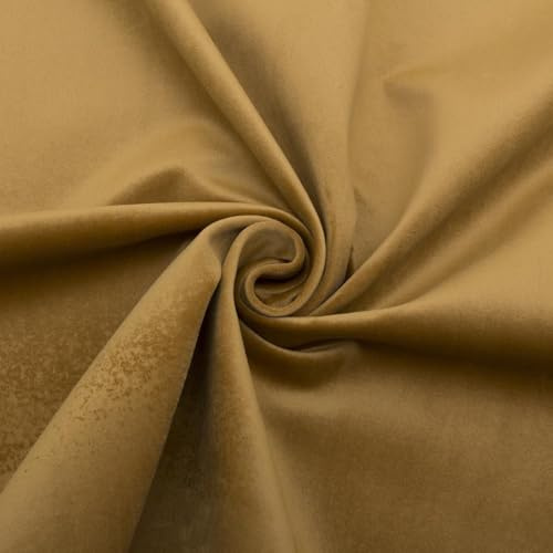 Regents Lux Soft Touch Plain Velvet Fire Retardant Plush Low Velour Cushion Sofa Upholstery Fabric Sold by The Metre - Tumeric - 1 Metre