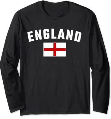 ENGLAND with England Flag, Men, Women, Kids 2022 Football Long Sleeve T-Shirt