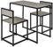 GIANTEX Bartisch Set 3-teilig, Essgruppe Esstisch mit 2 Stühlen, Esszimmergruppe Kleiner Küchentisch Set für 2 Personen, Esszimmer Tisch Bistrotisch Set Sitzgruppe, Küchenbar Sitzgruppe (Grau)