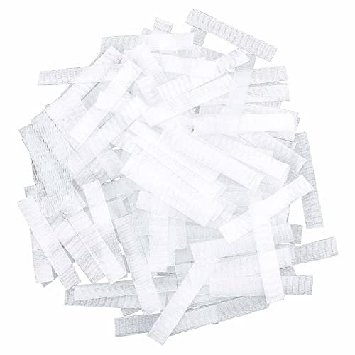GORGECRAFT 200-Teiliges Make-Up-Pinsel-Schutznetz, Fadenspulenschoner, Wiederverwendbar, Erweiterbare Netzabdeckung, Fadennetz Für Lidschattenpinsel, Nähen/Sticken, Weiß