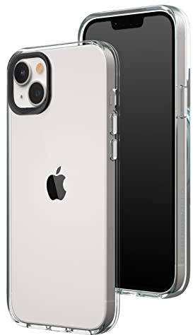 RHINOSHIELD Crystal Clear Case kompatibel mit [iPhone 14 Plus] | Fortschrittliche Vergilbungsresistenz, Hohe Transparenz, Personalisierbare und Transparente Schutzhülle - Schwarz Kamera-Ring