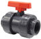 Baumaxxe I Valvola a sfera in PVC con filettatura interna I 1 1/2 x 1 1/2 I raccordo a vite per raccordi con AG I rubinetto di intercettazione a 2 vie I connettore per tubi in PVC I bm038