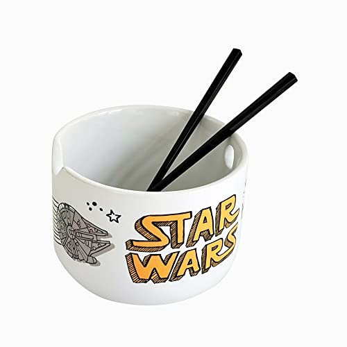 Katalyst Licensing & Promotions Star Wars Ramen Bowl and Chopsticks Space Chase Millenium Falcon Tie Fighter X-Wing