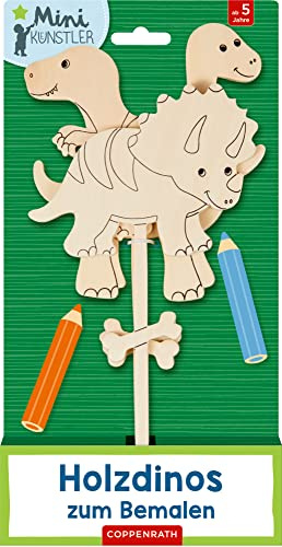Holzdinos zum Bemalen: Tyrannosaurus, Triceratops, Brachiosaurus (Mini-Künstler)