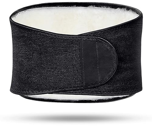 Offtrte Winterverdickte Taillenstütze aus thermischer Naturwolle, Taillenwärmer, Lendenwirbelstützgürtel, gemütlicher warmer Bauchschutz für Frauen und Männer [1 Stück] (XL, schwarz)
