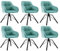 WOLTU Esszimmerstühle drehbar 6er Set, für Esszimmer Wohnzimmer, Bequeme Küchenstühle gepolstert mit Armlehnen Rückenlehne, mit Samtbezug, Türkis