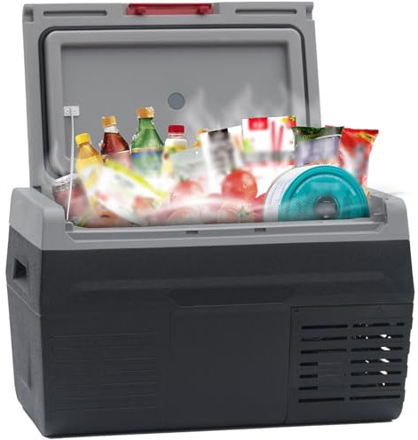 Smad 20L Portable Car Fridge, 12/24V Compressor Electric Cooler for Vehicle, Truck, RV, Outdoor, Camping, Picnic, Road Trip (-20°C to 20°C)