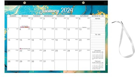 2024 Tischkalender 18 Monate 2024.1 2025.6 Tischkalender Stehender Klappkalender Wandkalender für die Planung und Organisation des Tagesplans mit Umhängeband Nicht Doch (B, One Size)