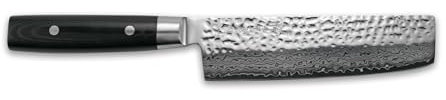 Yaxell Cuchillo nakiri de Damasco, hoja de 16,5 cm, 37 capas, fabricado en Japón
