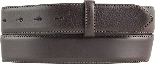 BELTINGER Wechselgürtel aus Vollrindleder mit Naht 3,5 cm ohne Schnalle | Weicher Druckknopf-Gürtel für Damen Herren 35mm | Jeans-Gürtel mit feiner Struktur | Braun 90cm