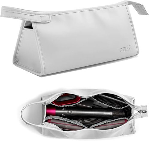 Veki Reise Tasche für Dyson Airwrap Styler und Lockenwickler, Tragbare Aufbewahrungstasche für Warmluftbürste Haartrockner, Reisen Lagerung Tasche Kompatibel mit Shark/Dyson Supersonic (Grau)