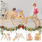 FUNLIO Faltbar Pikler Kletterdreieck 3er Set für Kleinkinder von 2–6 Jahren, Montessori Klettergerüst mit Massivholz, Verstellbares 5-in-1 Klettergerüst Indoor mit Bogen/Rutsche/Kletterfelsen/Dreieck