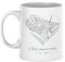 C&P Taza mapa del amor donde empezo todo, personalizada con tu ubicacion favorita, blanco brillo 350 ML (CORAZON BLANCO Y NEGRO)