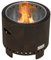 Outsunny Feuerschale, rauchfreier Tischfeuer, Ø45 cm Feuerstelle mit Griff, Schürhaken, Feuerkorb für Garten, Camping, Terrasse, Metall, Schwarz