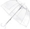 Generisch Kinder Clear Bubble Regenschirm Transparente Kuppel Durchsichtige Kinder-Regenschirme für Jungen und Mädchen mit kneifsicherem Verschluss und griffigem Hakengriff (Weiß Trimm)