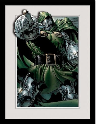 Marvel Gerahmtes Poster Doctor Doom Rule, Grau/Grün/Schwarz, 40cm x 30cm