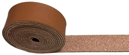 Funnytek 25mm x 2mm Lederband Breit Lederriemen Flach Klassik Vintage Bänder Lederstreifen Schnur Lederbesatzband für DIY Armband Halskette Schmuck Handwerk (2M Dunkelbraun)