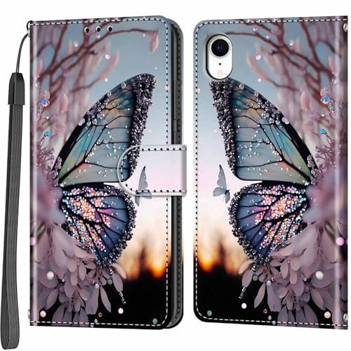 Salanheo Wallet Case for iPhone XR, Flip Shockproof Leather Case with [Kickstand] [Card Holder] Phone Case Compatible iPhone XR