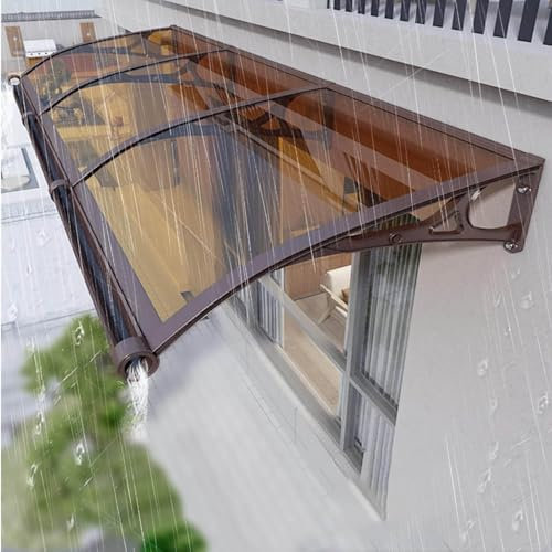 Generisch Vordach mit Seitenteil,Vordach für Haustür mit Seitenteil,Eingangstür Vordach,Mit Große Regenrinne,Solide Polycarbonat-Abdeckung,für DraußEn Hauseingang,A02,L100*W200cm/L40*W79in