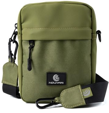 Nouvari Umhängetasche Herren Damen Kleine Schultertasche Herrentasche Zum Umhängen Wasserabweisende Crossbody Bag mit Handytasche Messenger Bag für Alltag Reisen Freizeit Büro