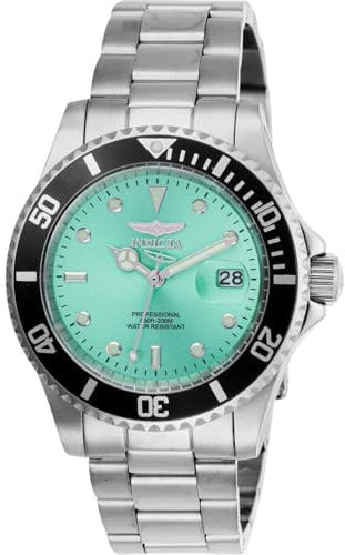 Invicta Pro Diver 47356 Herren Uhr - Wasserdicht - Analog - Quarzuhrwerk - Edelstahl mit blauen zifferblat - 40mm