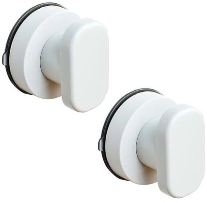 IUSOT Lot de 2 poignées de porte à ventouses pour fenêtre, balcon et terrasse - Poignée puissante pour tiroirs, abattant de toilettes - Poignée de mobilité portable avec ventouse puissante - Blanc