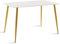 TRESICE France - Mesa de comedor (cristal, 8 mm, 120 x 80 x 75 cm), diseño de mármol dorado