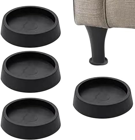 4PCS Non Slip Furniture Coasters, Rubber Castor Cups 2.5 inch Rubber Furniture Feet Chair Leg Caps Furniture Coasters Furniture Caster Cups Non-Slip Feet Pad for Bed Cabinet Sofa Chair