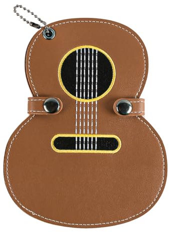 Tiardey Porta Plettri per Chitarra Personalizzato Custodia Organizer in Pelle PU per Chitarra Acustica elettrica Custodia compatta per Plettri Elegante per chitarristi e Musicisti (Marrone)