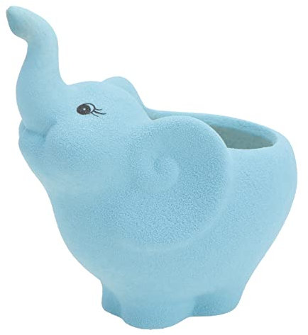 Sosoport Dekorativer Keramik Blumentopf Elefant Tierform Desktop Succulenten Pflanztopf Langlebig Frostbeständig Für Büro Wohnzimmer Garten Deko