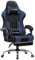 GTPLAYER Gaming Stuhl Stoff, Bürostuhl Massage Gaming Sessel Ergonomischer Gamer Stuhl mit Fußstütze, Kopfstütze Massage-Lendenkissen, Gepolstert Gaming Chair, Drehsessel, blau