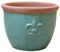 Teramico Vaso per piante in gres smaltato, rotondo, pancioso, assolutamente resistente al gelo, decorazione da giardino (Celadon verde, 25 cm)