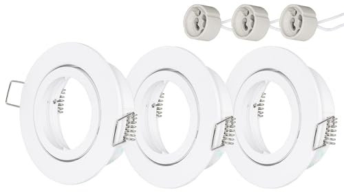 Oley Leuchten LUX Frame LED Einbaustrahler Rahmen GU10 Einbauleuchte schwenkbar LED Spots 230V Farbe weiß