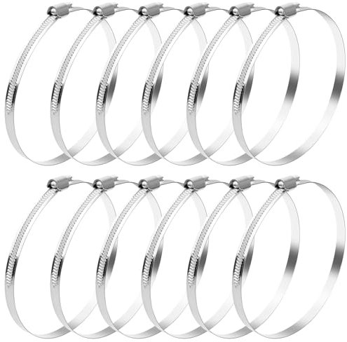 YFLeomry 12 abrazaderas de manguera de acero inoxidable, 100-120 mm, juego de abrazaderas de manguera de acero inoxidable, abrazaderas universales para agua, aire, mangueras de