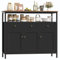 FirFurd Mueble Aparador, Aparador Cocina, Aparador Comedor, Mueble Almacenaje Auxiliar, para Salón, Baño, con 3 cajones y 3 Puertas, Estante Ajustable, 108x38x98,5cm (Negro)