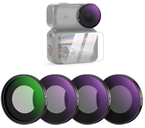 NEEWER ND Filter Set Kompatibel mit DJI Osmo Nano (ND8/16/32/CPL), 4er Pack, aufschraubbarer Graufilter für Action Cam Objektive, mehrfach beschichtetes optisches Glas, Foto Zubehör mit Displayschutz