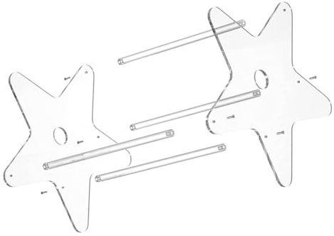 FIXOSHEE Creative Transparent Acrylic Desktop Bookcase Vinyl Record Storage Rack Organizer for Office Home School Desk Stable Modern Design Keeps Cds and Files Neat and Space-saving