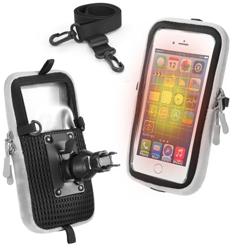 SenMore Housse Thermique pour Téléphone avec Support pour vélo, pour Les très Basses températures, Aide a Economiser la Batterie, Protection pour iPhone, Samsung, Huawei, Xiaomi Smartphone etc.