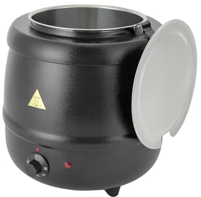 Réchaud à soupe électronique 10 litres (boîtier en fonte) noir avec couvercle