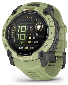 Garmin Instinct 3 50mm AMOLED – GPS-Multisport-Smartwatch, 1,3 Display, bis zu 24 Tage Akkulaufzeit, 80+ Sport-Apps, Navigationsfunktion, smarte Features, LED-Taschenlampe, wasserdicht