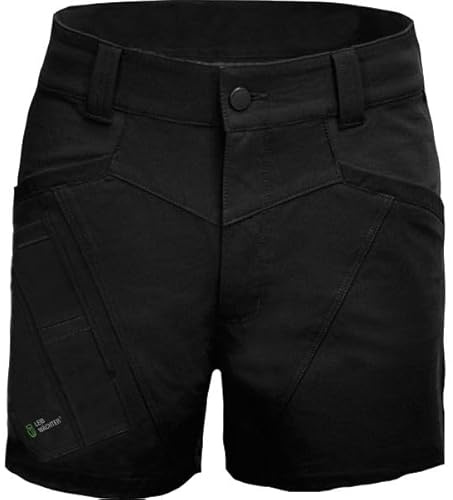 Leibwächter Flex-Line Arbeitsshorts Herren extra kurz – Stretch Arbeitshose kurz mit Zollstocktasche, atmungsaktiv, 55% Baumwolle, ergonomischer Schnitt, Schwarz, 52