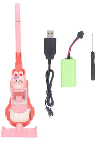 EMUKOEP Aspirapolvere Elettrico Giocattolo Aspetto Realistico Effetti Sonori per Bambini Ricarica USB (Coniglia)