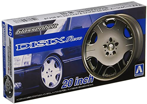 20 Inch Glass Senheit Disix Revo Wheel & Tyre Set 1: 24 Model Kit Kit Aoshima 053737