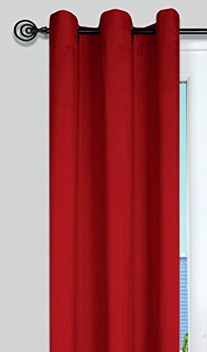 LOVELY CASA r64689405 Nelson Fleece Vorhang Polyester Rot 135 x 250 cm